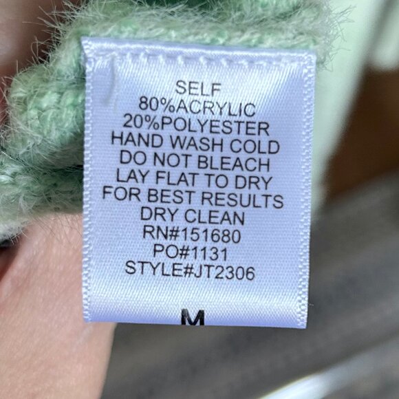 Storia Seafoam Mint Green Mohair Type Crew Neck Boxy Fit Sweater Womens Size Med - Picture 7 of 9